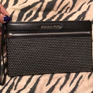 Michael Kors Selma micro stud wristlet clutch